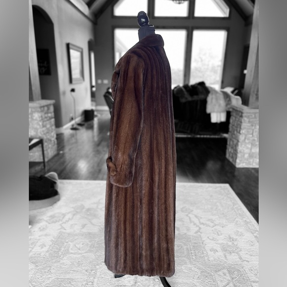 2XL + Mahogany Mink Fur Coat Real Fur Genuine Fur Unisex XXL Sable - Picture 6 of 15